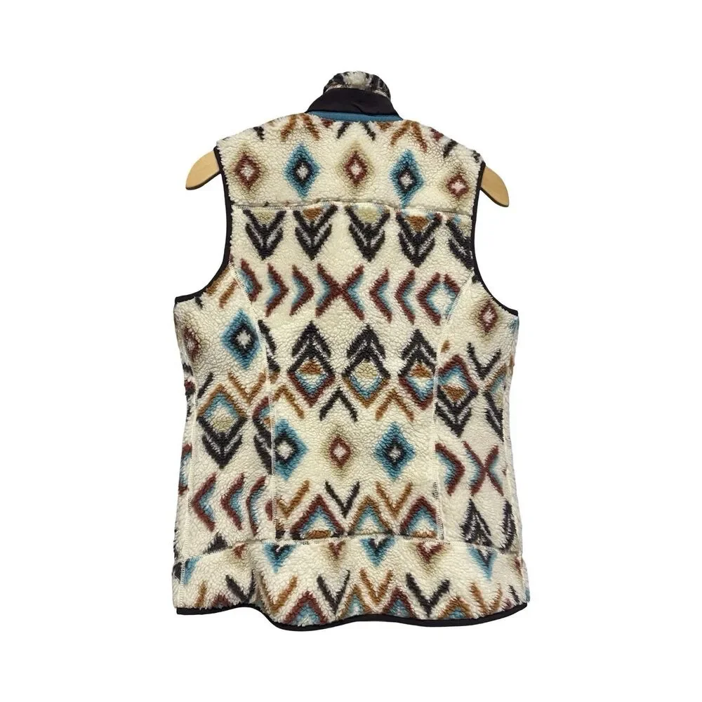 Patagonia Retro X Fleece Vest Full Zip Deep Pile Aztec Southwestern Women Medium